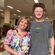 Teacher Patty Pope with Eli Boyer, Salem High School